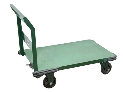 ◯TRUSCO トラスコ 500kg スチール台車 運搬車 900×600mm OH-2 鋼板製キャスター 鋳物車輪 固定ハンドル 中