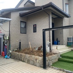 土　植木の土　石積み
の画像