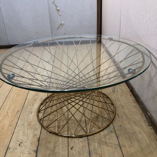 Francfranc マーリア コーヒーテーブル ガラス天板テーブル 幅80cm