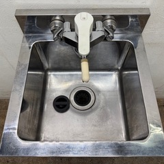 ステンレス　業務用　1層シンク流し台　蛇口付き　厨房　飲食店　W４５０ｘD４５０ｘH８００ｍｍの画像