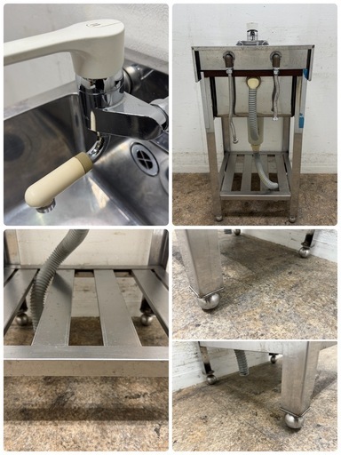 ステンレス　業務用　1層シンク流し台　蛇口付き　厨房　飲食店　W４５０ｘD４５０ｘH８００ｍｍ