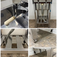 ステンレス　業務用　1層シンク流し台　蛇口付き　厨房　飲食店　W４５０ｘD４５０ｘH８００ｍｍの画像