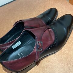 LANVIN ビジネスシューズ 【26㎝】黒/ボルドーの画像