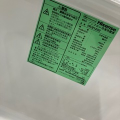 安心の6ヶ月間保証つき！Hisense2ドア冷蔵庫2021年製120L【トレファク堺福田店】の画像