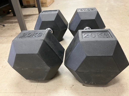 ☆値下げ☆　A2510-254 ヘキサゴンダンベル ヘックスバー ダンベル 20kg×2 バラ売り不可 キズ 汚れあり