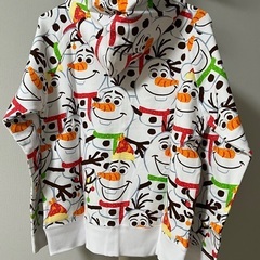 新品タグ付◇ディズニー Disney アナ雪 オラフ パーカー フード付き フルジップ M スウェットパーカーの画像