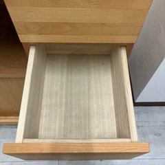 マガジンラック　フラップ扉4段ロータイプ木製美品ナチュラル【トレファク堺福田店】の画像
