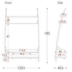 ハイタイプテレビ台120cm 内寸113cmテレビ上のデッドスペースを有効に使えるテレビラックの画像