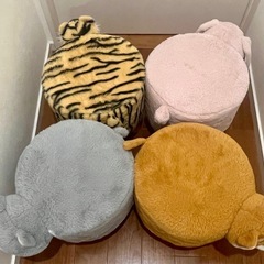 かわいいぬいぐるみの子供用スツール④セットの画像