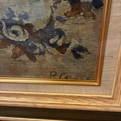 🌹シックな色合い油画　額装品　額絵　絵画　版画 🌹の画像