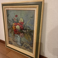 🌹シックな色合い油画　額装品　額絵　絵画　版画 🌹の画像