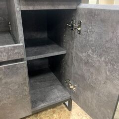 Liora/リオラ RASIK キッチンカウンター ストーングレー 90cm幅 収納棚 食器棚 札幌 東区の画像