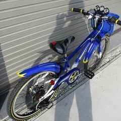 E580　★22800円★整備済み 中古子供自転車 ブリヂストン　クロスファイヤーJr　ブルー　美品【22インチ 】 スピードメーター付き(*^▽^*)の画像
