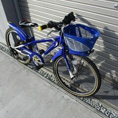 E580　★22800円★整備済み 中古子供自転車 ブリヂストン　クロスファイヤーJr　ブルー　美品【22インチ 】 スピードメーター付き(*^▽^*)の画像