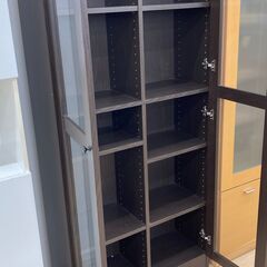 A-335　★ジモティ割引あり★【リユースのサカイ野々市店】　扉付本棚 ハイタイプ ブラウン　77(幅)×31(奥行き)×189(高さ)cm ※クリーニング済みの画像