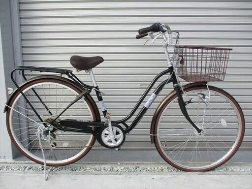 E583　★限定特価★ 中古自転車 【27インチ　軽快車　ブラック　6段　LEDオートライト 】