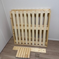【美品】すのこベッドフレーム(シングル) 木製 高さ4段階調整可能 組立簡単の画像