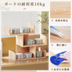 Vinnatsuデスク上置き棚 卓上ラック小さい棚 デスク上収納 本棚 三段 卓上棚 整理棚 机上ラック文房具収納 本立て 飾り棚 ブックシェルフ 収納ラック 書棚 幅40×奥行18×高さ40cm組み立て式 (元の木の色)の画像
