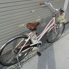 E588　★整備済み　中古電動自転車　パナソニック　ViViラッテ　ピンク★【26インチ　13.2Ah４点灯】の画像
