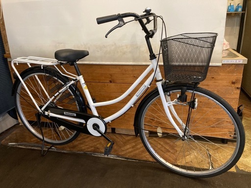 【カゴ新品！】シングルギア 26インチ自転車　ホワイト