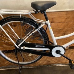 【カゴ新品！】シングルギア 26インチ自転車　ホワイトの画像
