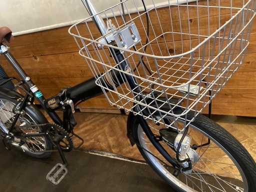 【後輪タイヤ・後輪チューブ新品！】 LEDオートライト　6段変速　20インチ折りたたみ自転車　マットブラック
