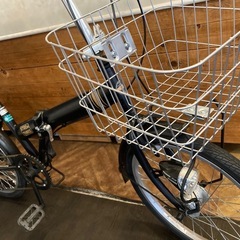 【後輪タイヤ・後輪チューブ新品！】 LEDオートライト　6段変速　20インチ折りたたみ自転車　マットブラックの画像