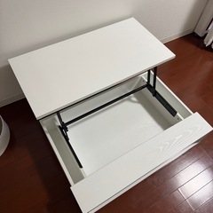 【10月末まで】昇降テーブル 白の画像
