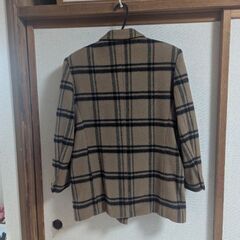 ウール混紡 チェック柄 ダブルブレストジャケットの画像