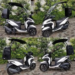【普通免許仕様もOK】トリシティ125ABS付 SEC1Jブルーコア 4.3万km台 SLRルーフキット＆BOX ナックルバイザー等★TRIX★の画像