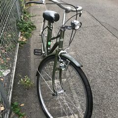 リサイクルショップどりーむ鹿大前店　No.480　緑色　26インチ　ライト付き♪　鍵なし　シティサイクル　の画像