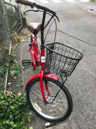 リサイクルショップどりーむ鹿大前店　No.481　赤色　20インチ　ライト・鍵なし　シティサイクル