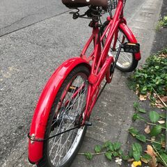 リサイクルショップどりーむ鹿大前店　No.481　赤色　20インチ　ライト・鍵なし　シティサイクルの画像