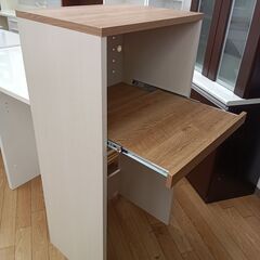 ★ジモティ割あり★  レンジ台 ナチュラル H129×D45×W61 クリーニング済み TK6821の画像