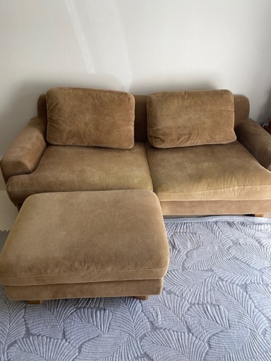 最終価格ウニコ　オットマン付き　3人掛けソファ