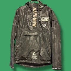 ★希少・美品★AAPE BY BAPE APUNVS ナイロンプルオーバー 黒カモの画像