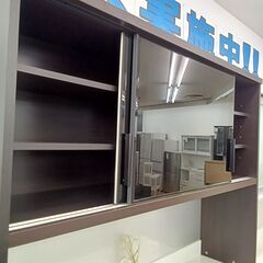 ★ジモティ割あり★ 高橋木工 食器棚 ブラウン H208×D51×W140 クリーニング済み TK6825の画像