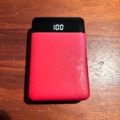 【動作確認済み】モバイルバッテリー　１００００ｍＡｈ　レッドの画像