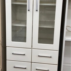 【ドリーム川西店御来店限定】☆ジモティー見たよ♪割引☆ ニトリ ニトリ/2枚扉食器棚 バンダ  クリーニング済み 【99560000025939】の画像