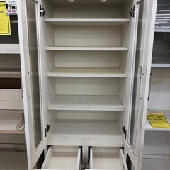 【ドリーム川西店御来店限定】☆ジモティー見たよ♪割引☆ ニトリ ニトリ/2枚扉食器棚 バンダ  クリーニング済み 【99560000025939】の画像