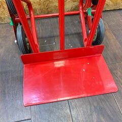 ジ424/ スチール三輪階段昇降機 赤 耐荷重180kg 段差 22cm 220mm 台車 の画像