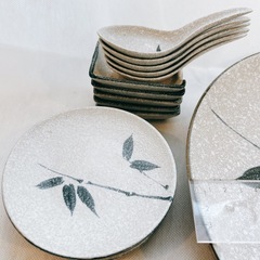 【新品】鍋の具材皿、レンゲセットの画像