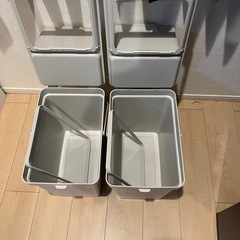 【イケヤ】ゴミ箱3点セット＆カラーボックス ブラックの画像