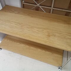 リユースのサカイ栃木店★ジモティ割あり★  ラック ライトブラウン×シルバー W84×D40×H120 クリーニング済み TC11056の画像