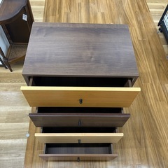4段チェスト ナチュラル×ブラウン のご紹介です！の画像