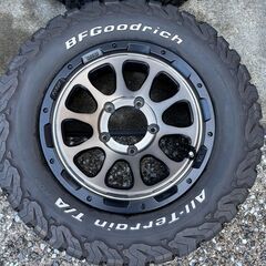 JB64ジムニー用　ホイール　タイヤ　MOTOR FARM ファームD10 5.5J 5.50-16 BFグッドリッチ オールテレーンT/A KO2 RWL/RBL215/70R16 16インチ　4本セット【引取り限定】の画像