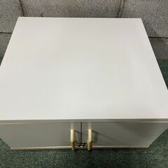 木製 収納棚 ホワイト 幅50cm×奥行45cm×高さ28cmの画像