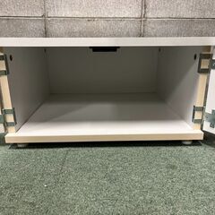 木製 収納棚 ホワイト 幅50cm×奥行45cm×高さ28cmの画像