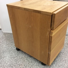 【デスクキャビネット】無印良品 無印 MUJI デスクワゴン　キャビネット 袖机 　オーク材　 ナチュラルの画像