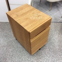【デスクキャビネット】無印良品 無印 MUJI デスクワゴン　キャビネット 袖机 　オーク材　 ナチュラルの画像